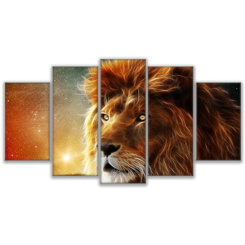 Mystic Head Lion Wall Art Decor Canvas Printing - BlueArtDecor