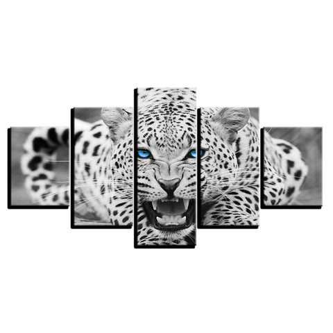 Blue Eyes Leopard Tiger Wall Art Decor Canvas Printing - BlueArtDecor