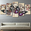 Image of Flowers  Butterfly Wall Art Decor Canvas Printing - BlueArtDecor