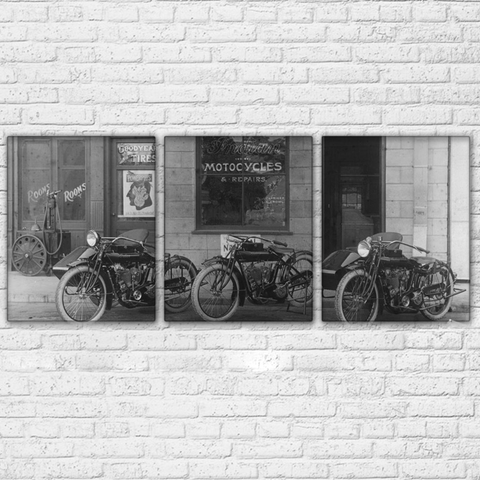 1903 Classic Motorcycle Black And White Wall Art Decor Canvas Printing - BlueArtDecor