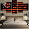 Image of Chicago Bears American Flag Wall Art Decor Canvas Printing - BlueArtDecor