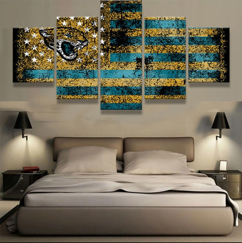 Jacksonville Jaguars American Flag Wall Art decor - BlueArtDecor