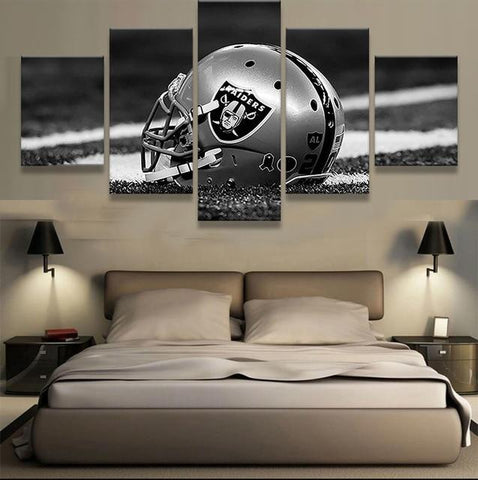 Oakland Raiders Helmet Sports Art Wall Canvas Print