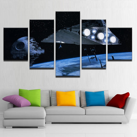 Star Wars Death Star Aircraft Wall Art Decor Canvas Prints Paintings Printing Movie Posters - BlueArtDecor