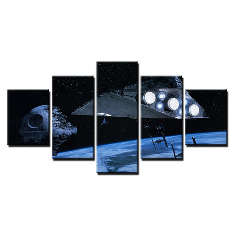 Star Wars Death Star Aircraft Wall Art Decor Canvas Printing - BlueArtDecor