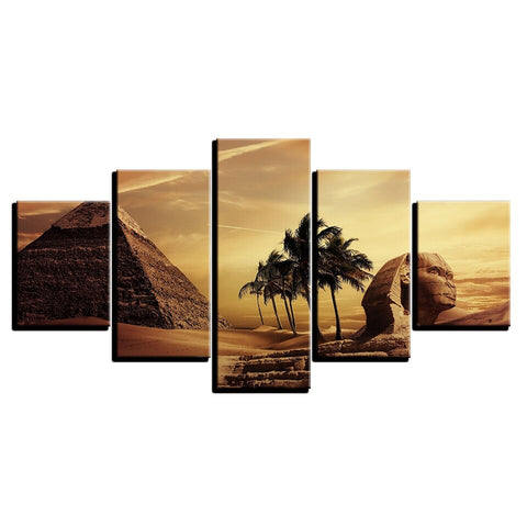 Egyptian Pyramids Sunset Desert Wall Art Canvas Printing