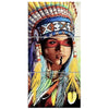 Image of Native American Indian Feathered Head Wall Art Decor - BlueArtDecor