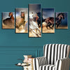 Image of Five Horse Running Wall Art Decor Canvas Printing - BlueArtDecor