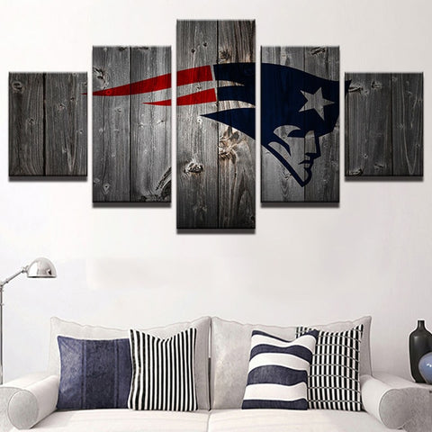 New England Patriots Wooden Sports Canvas Print Wall Art Decor - BlueArtDecor