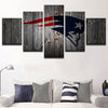 Image of New England Patriots Wooden Sports Canvas Print Wall Art Decor - BlueArtDecor