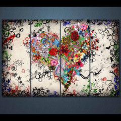 Flower love heart romance wall art canvas printing