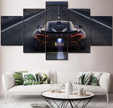 Luxury Black Sports Car Wall Art Decor Canvas printing - BlueArtDecor
