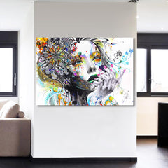 Abstract Beautiful Girl Wall Art Decor Canvas Printing - BlueArtDecor