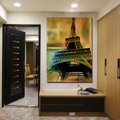 Eiffel Tower Vintage Wall Color Wall Art Decor Canvas Printing - BlueArtDecor