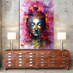Color Splash Buddha Wall Art Decor Canvas Printing