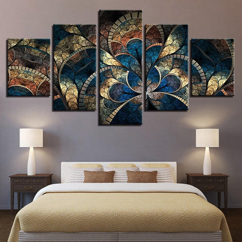 Vintage Abstract Flower Wall Art Canvas Printing - BlueArtDecor