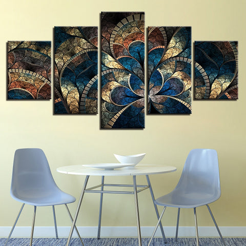 Vintage Abstract Flower Wall Art Canvas Printing - BlueArtDecor