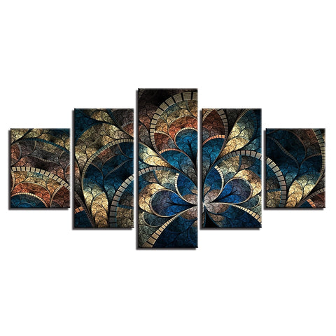 Vintage Abstract Flower Wall Art Canvas Printing - BlueArtDecor