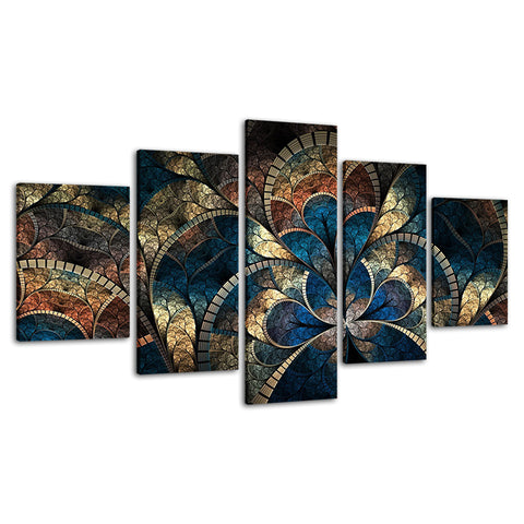 Vintage Abstract Flower Wall Art Canvas Printing - BlueArtDecor