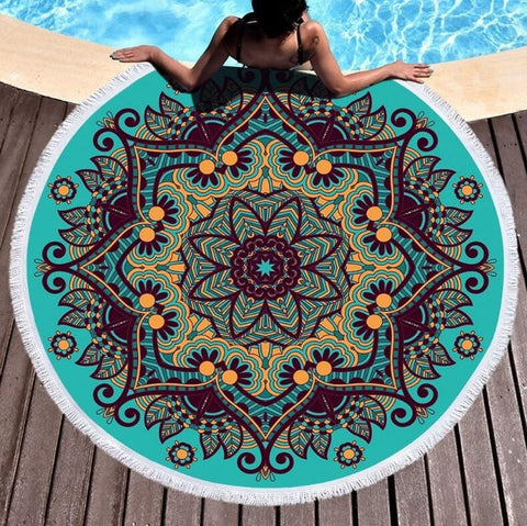 Bohemian Mandala Microfiber Round Beach Towels