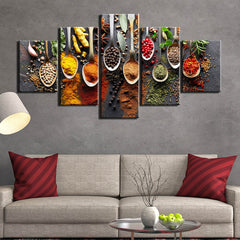 Kitchen flavoring spices food wall art canvas printing