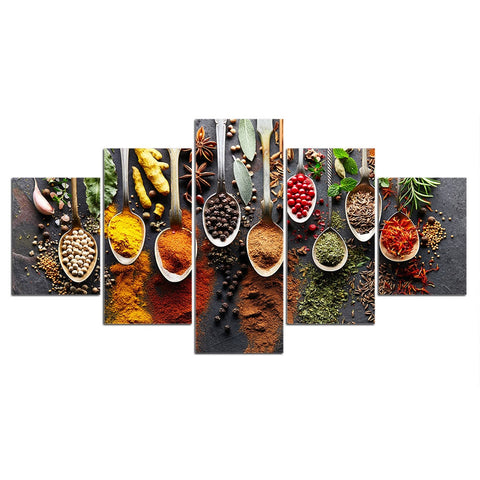 Kitchen flavoring spices food wall art canvas printing